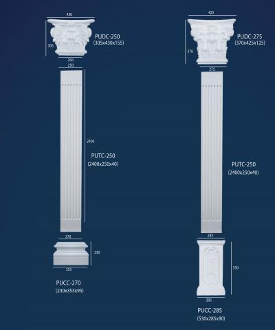 BỘ CỘT PU CAO CẤP: PUDC-251, PUTC-250, PUCC-270