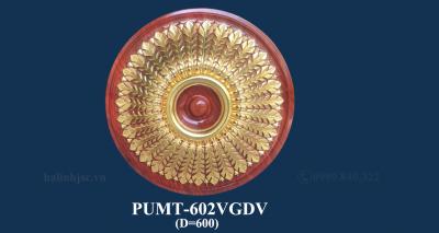 Mâm trần vân gỗ dát vàng cao cấp PUMT-602VGDV