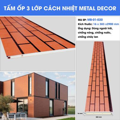 TẤM ỐP CÁCH NHIỆT 3 LỚP METAL DECOR MB-01-020